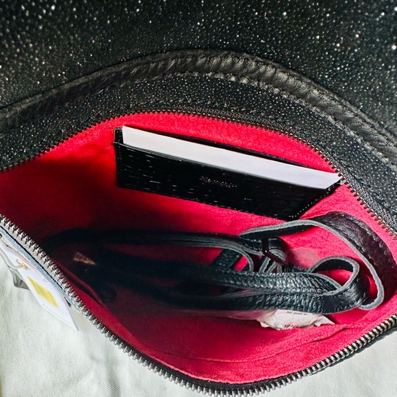 Hammitt *VIP Med-Half Pipe Black Croc & Brushed Sliver Crossbody Purse - Picture 2 of 16